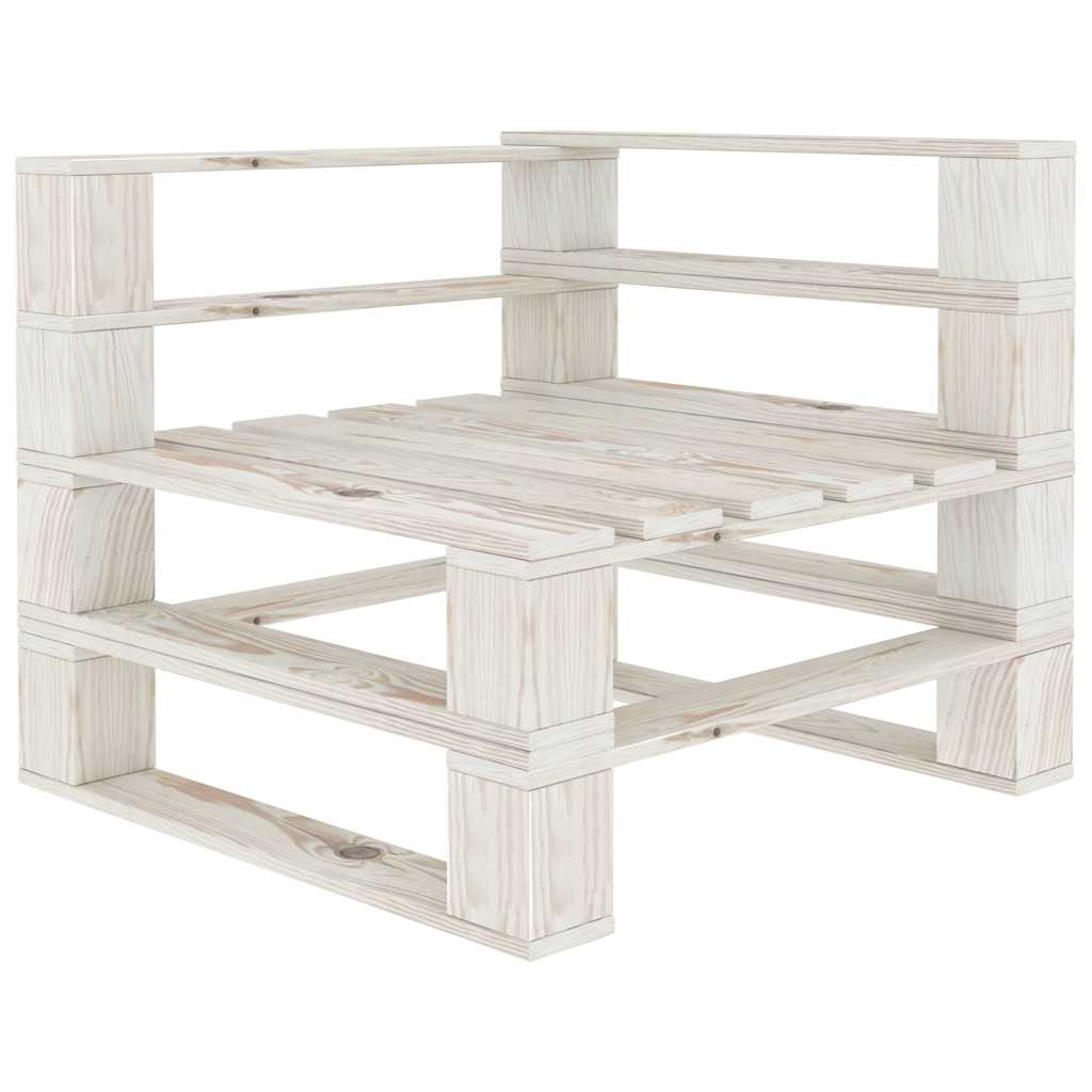 6 Piece Garden Pallet Lounge Set Wood White