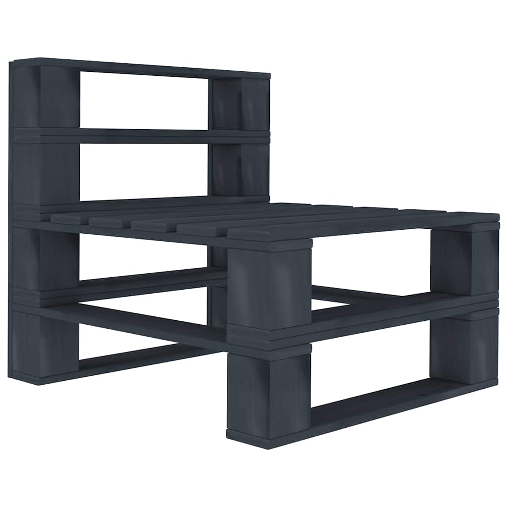 6 Piece Garden Pallet Lounge Set Wood Grey