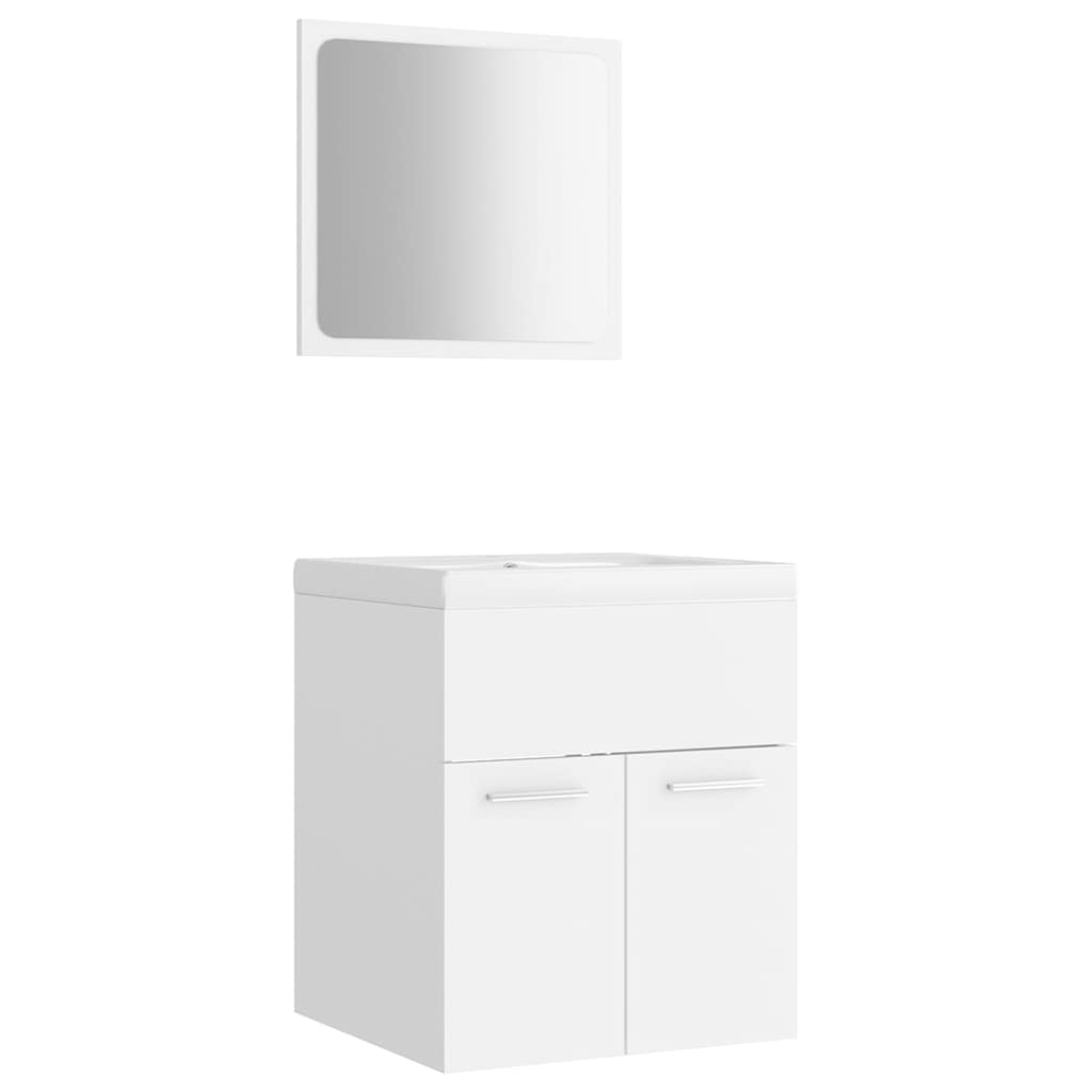 Bathroom Furniture Set White Engineered Wood