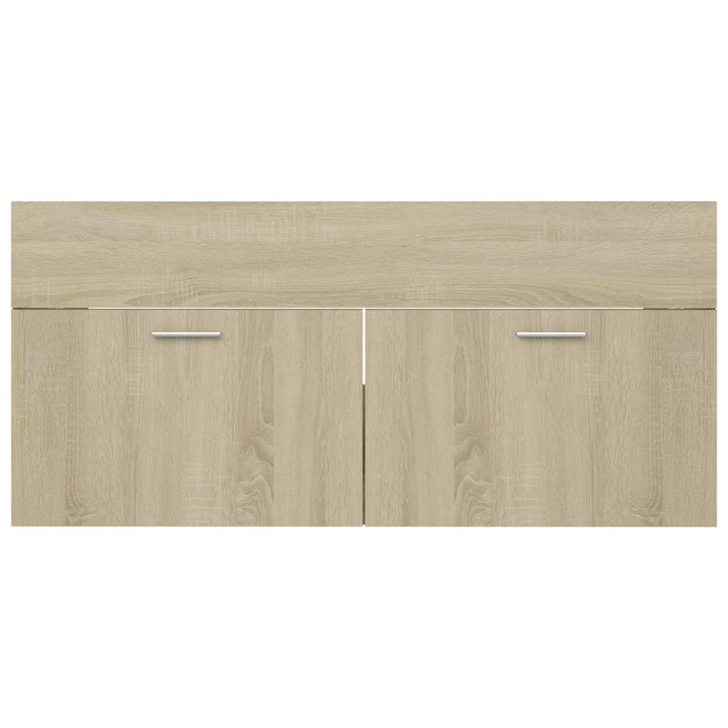 Bathroom Furniture Set Sonoma Oak Engineered Wood