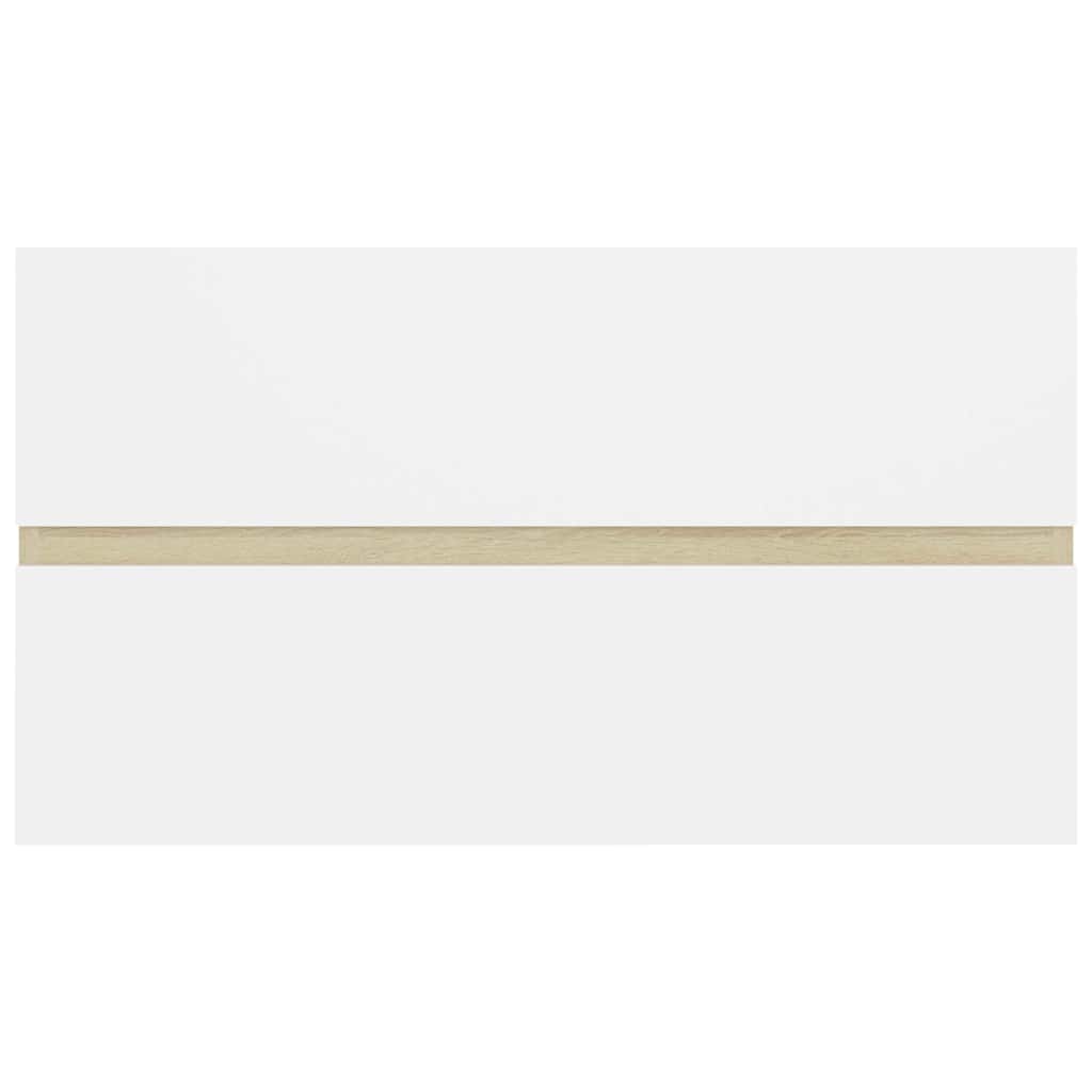 Bathroom Furniture Set White and Sonoma Oak Engineered Wood