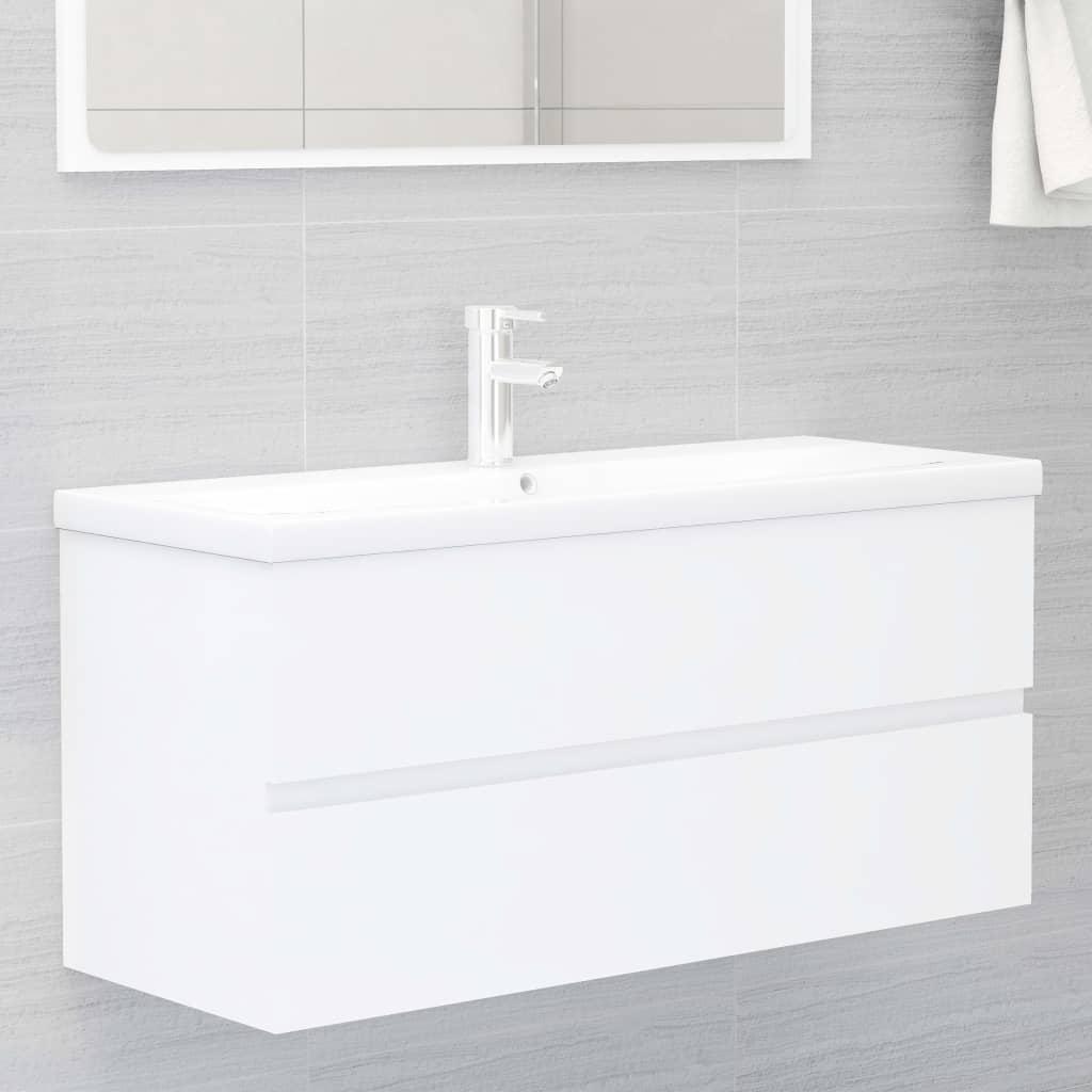 Bathroom Furniture Set White Engineered Wood