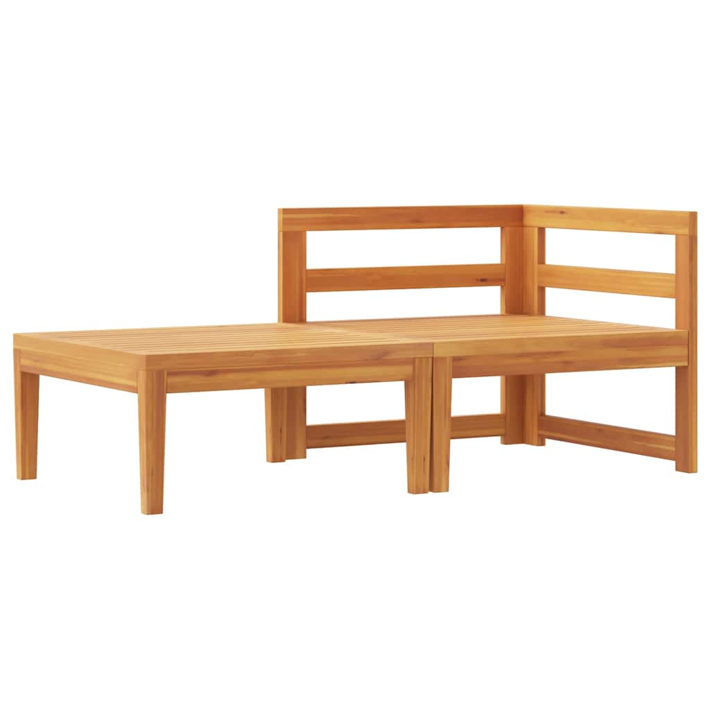 2 Piece Garden Lounge Set with Cream White Cushions Acacia Wood