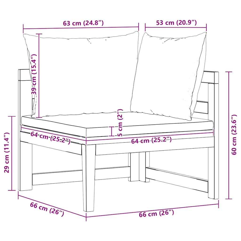 Corner Sofa with Dark Grey Cushions Solid Acacia Wood