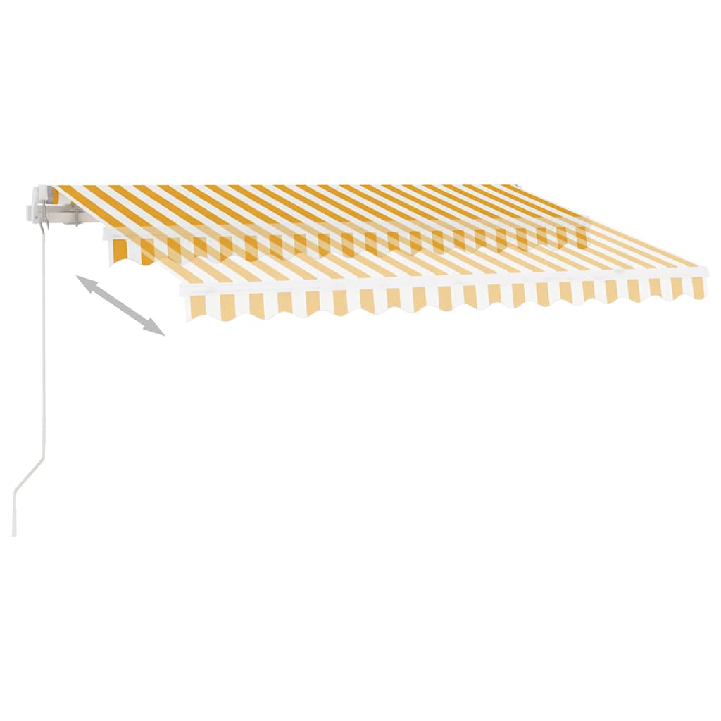 Manual Awning 3 x 2.5 m Yellow and White Stripe 100% Polyester