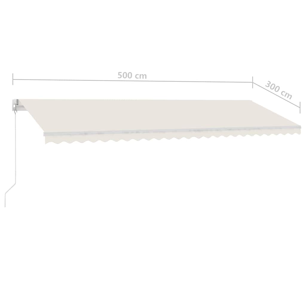 Freestanding Manual Retractable Awning 500x300 cm Cream (313193+313169+315091)
