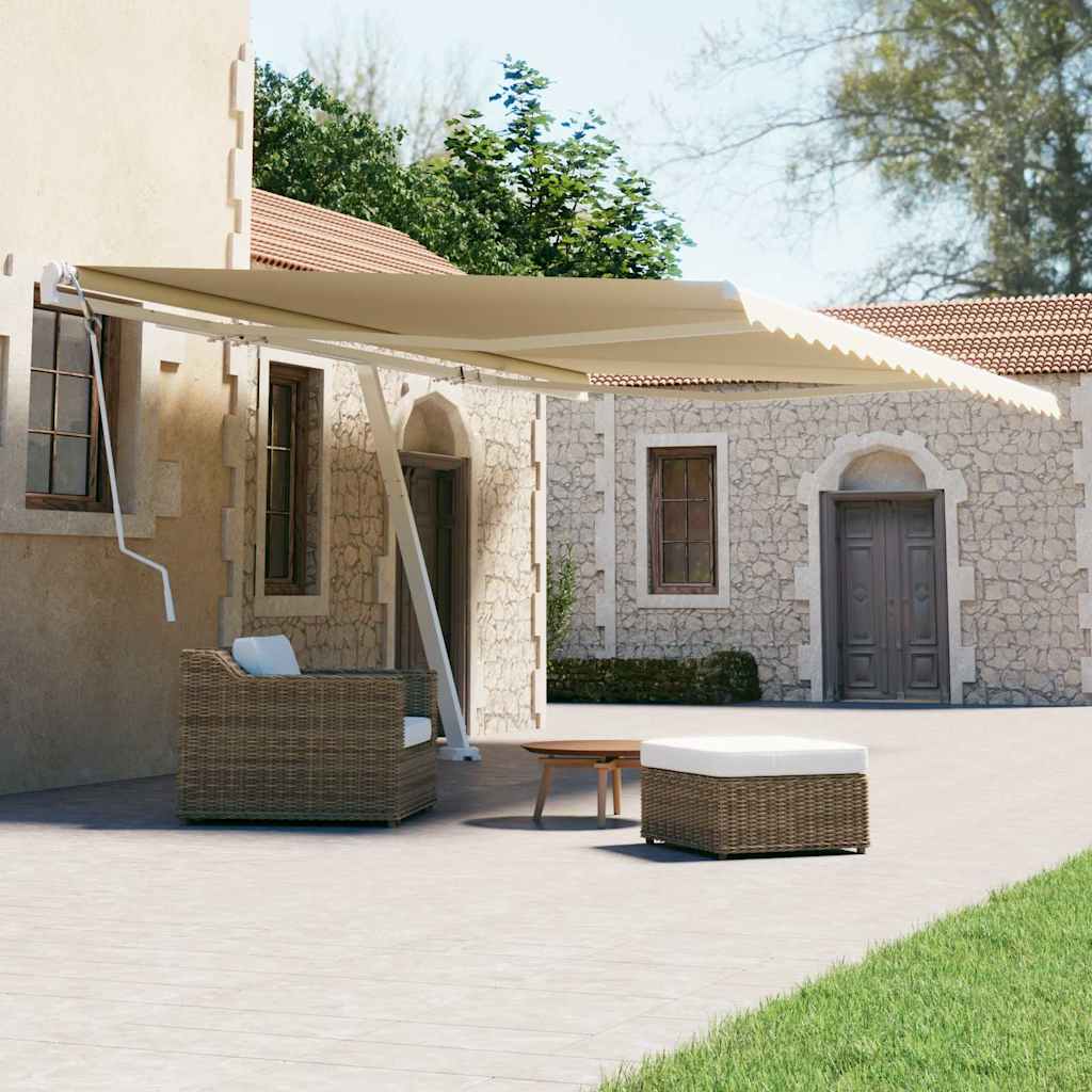 Manual Awning 5 x 3 m Cream 100% Polyester