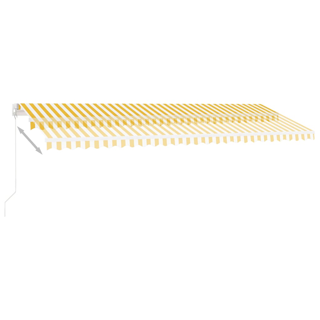 Manual Awning 5 x 3 m Yellow and White Stripe 100% Polyester