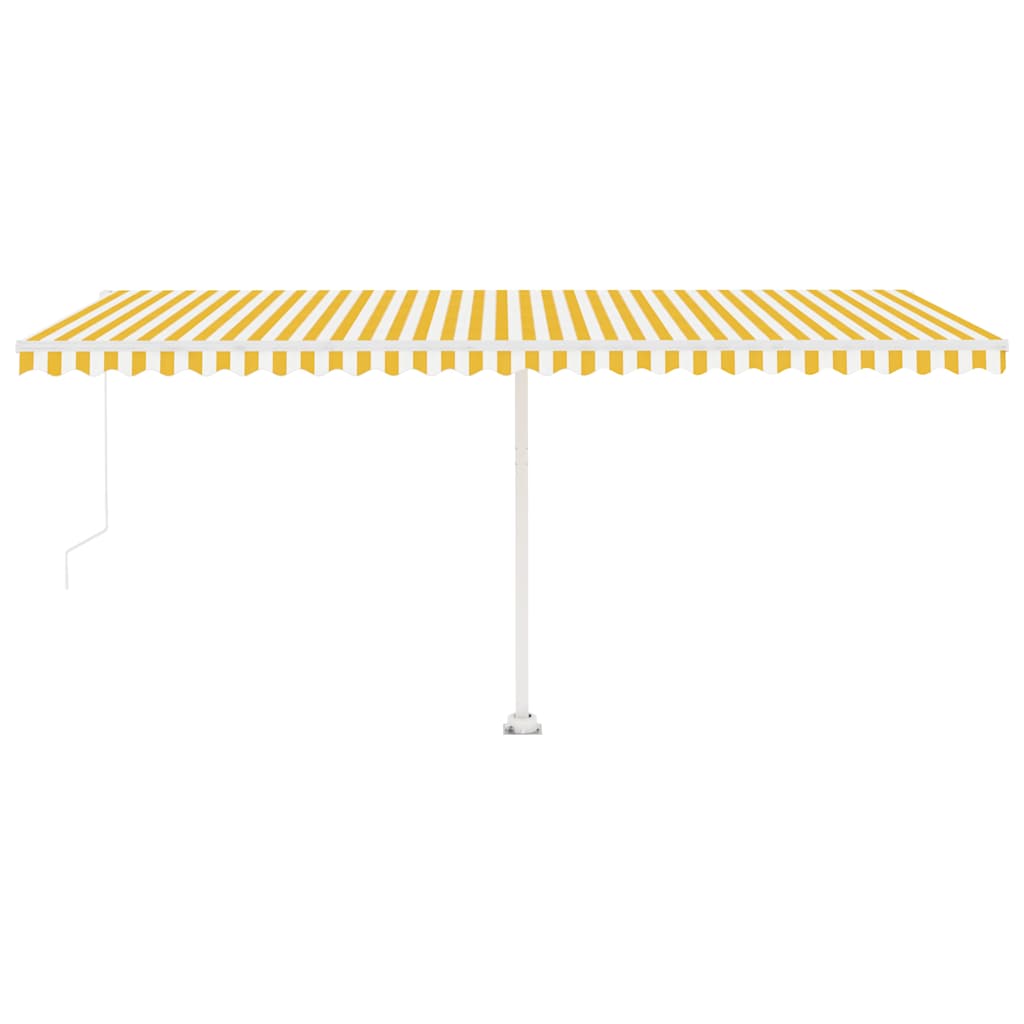 Manual Awning 5 x 3 m Yellow and White Stripe 100% Polyester