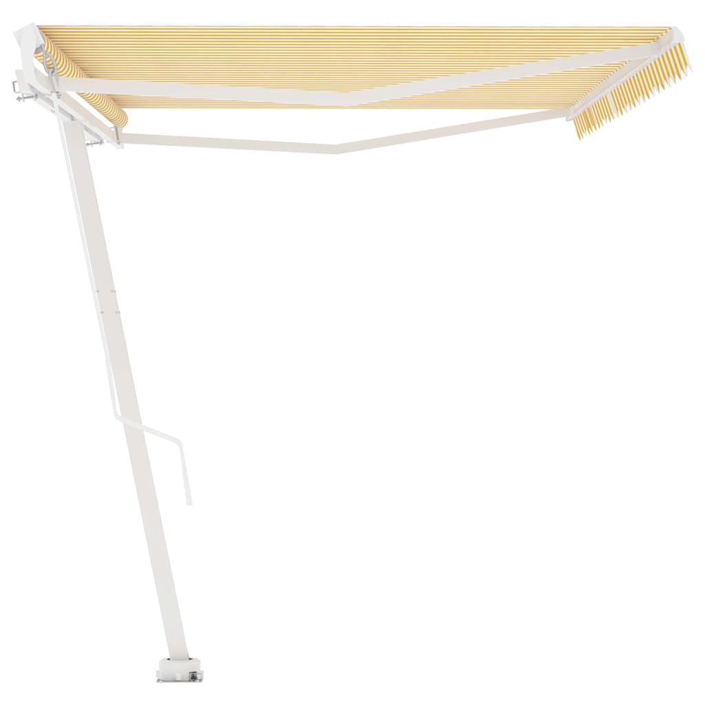 Freestanding Manual Retractable Awning 500x300 cm Yellow/White (313193+313176+315091)