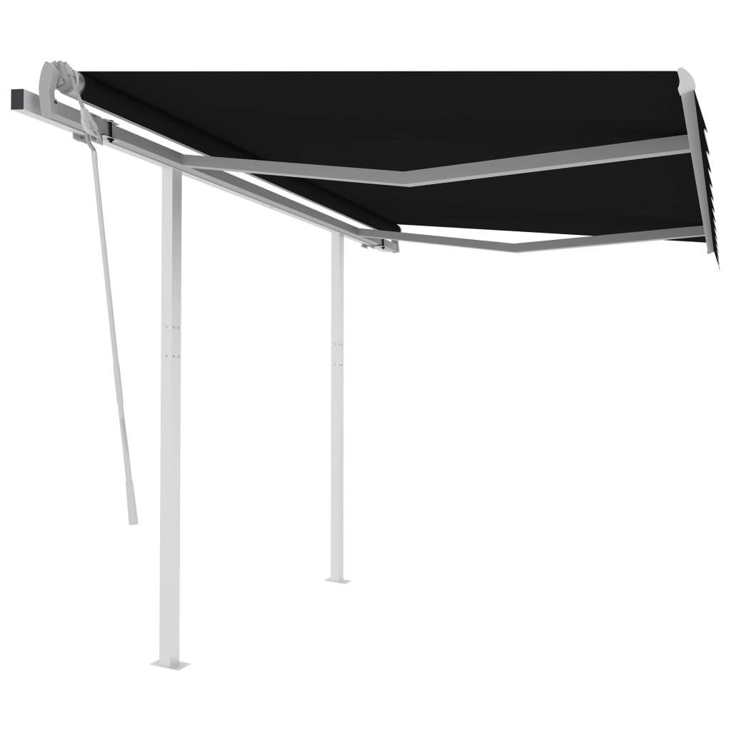 Manual Retractable Awning with Posts 3x2,5 m Anthracite