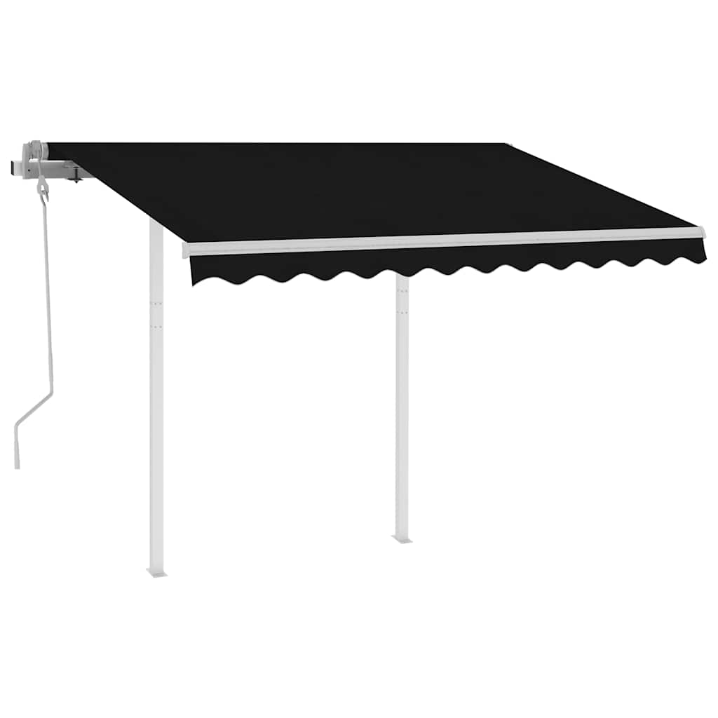Manual Retractable Awning with Posts 3x2,5 m Anthracite