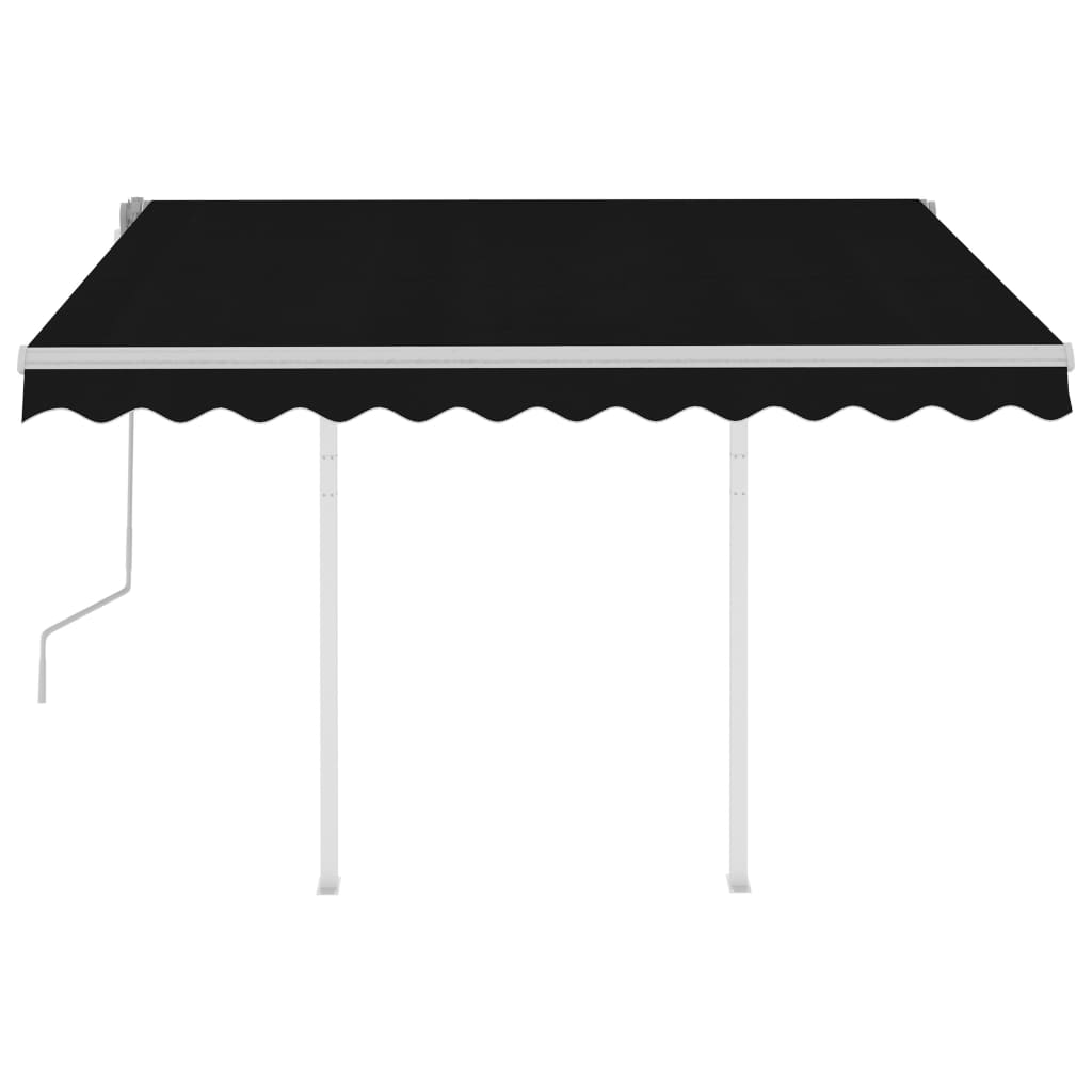 Manual Retractable Awning with Posts 3x2,5 m Anthracite