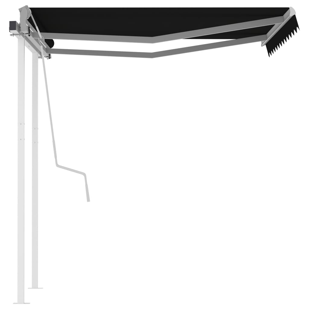 Manual Retractable Awning with Posts 3x2,5 m Anthracite