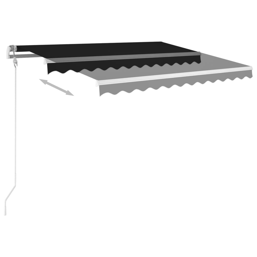 Manual Retractable Awning with Posts 3x2,5 m Anthracite
