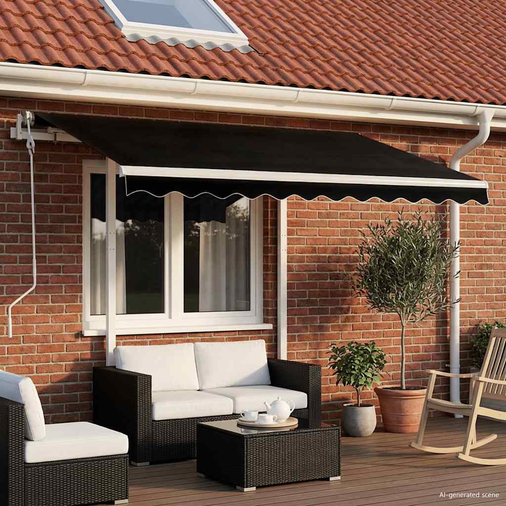 Manual Retractable Awning with Posts 3x2,5 m Anthracite