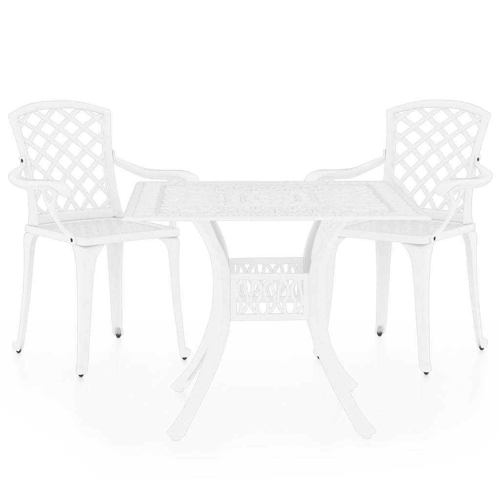 3 Piece Bistro Set Cast Aluminium White
