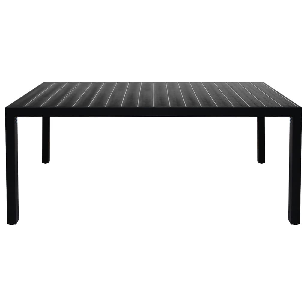 9 Piece Garden Dining Set Aluminium Black