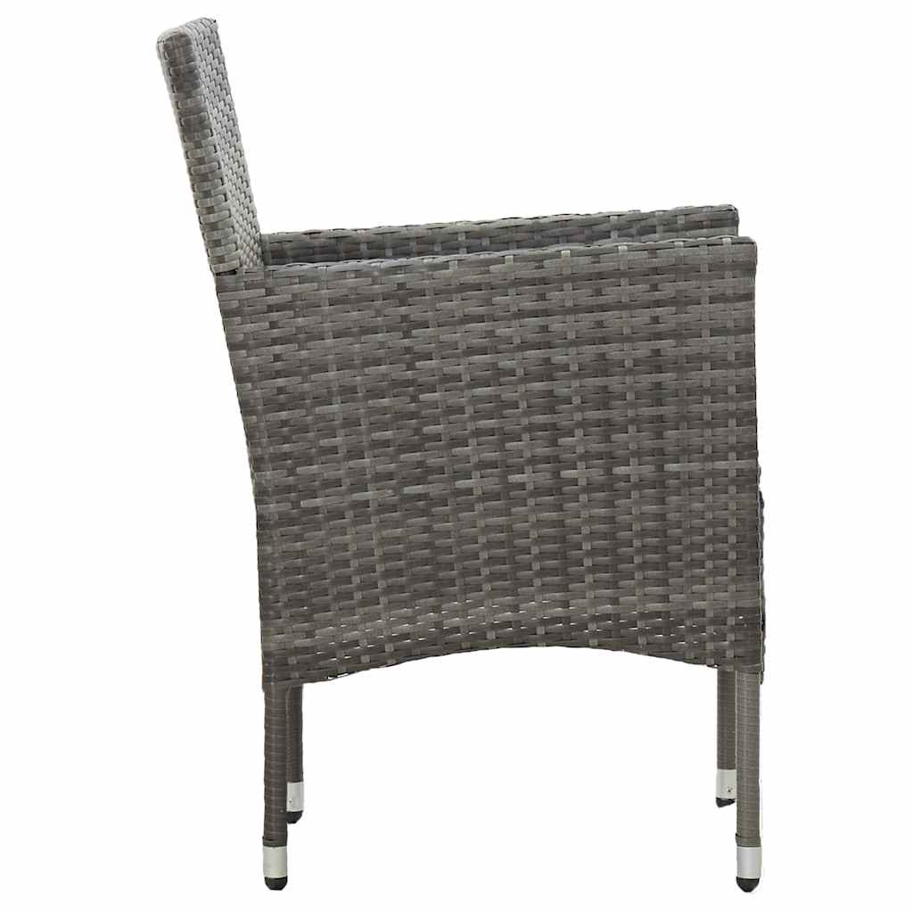 7 Piece Garden Dining Set Poly Rattan Grey