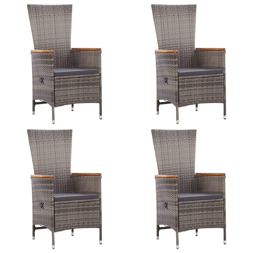 7 Piece Garden Dining Set Poly Rattan Grey