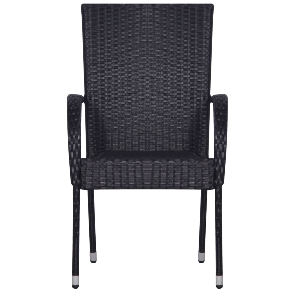 7 Piece Garden Dining Set Black