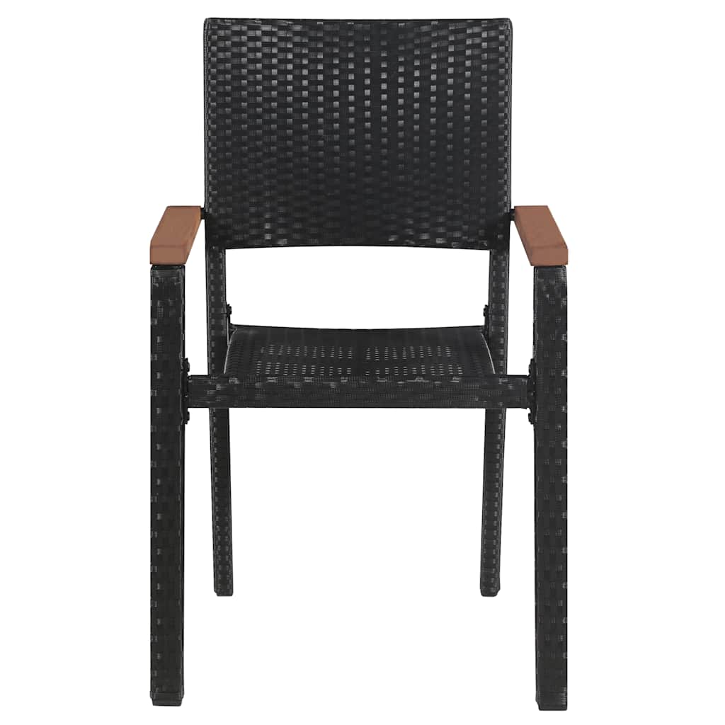 7 Piece Garden Dining Set Black