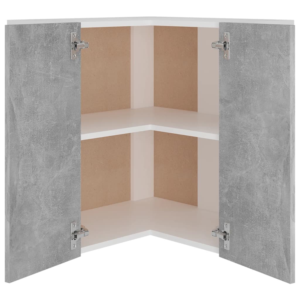 Hanging Corner Cabinet "Lyon" Concrete Grey 57x57x60 cm