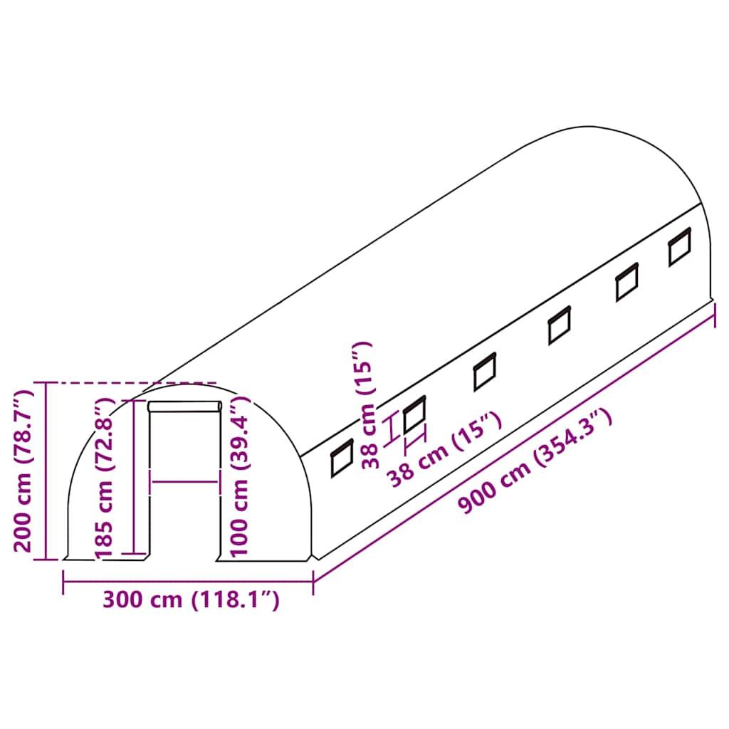 Greenhouse Replacement Cover (27 m²) 3x9x2 m Transparent