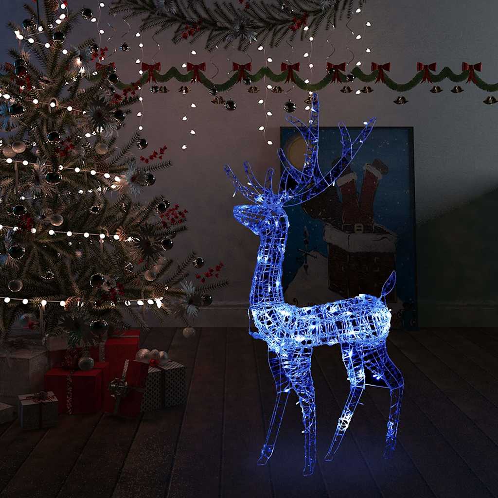 Acrylic Reindeer Christmas Decoration 140 LEDs 128 cm Blue