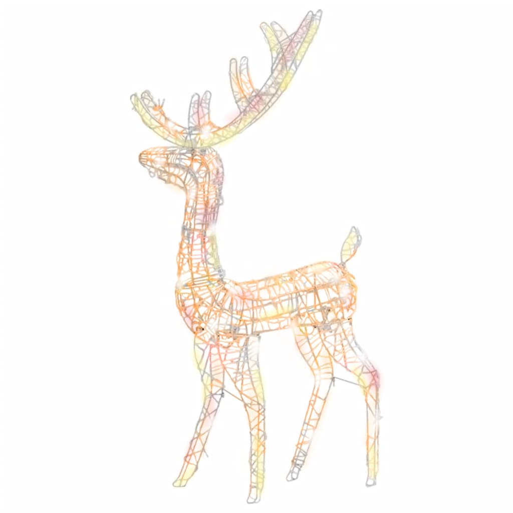 Acrylic Reindeer Christmas Decoration 140 LEDs 128 cm Colourful