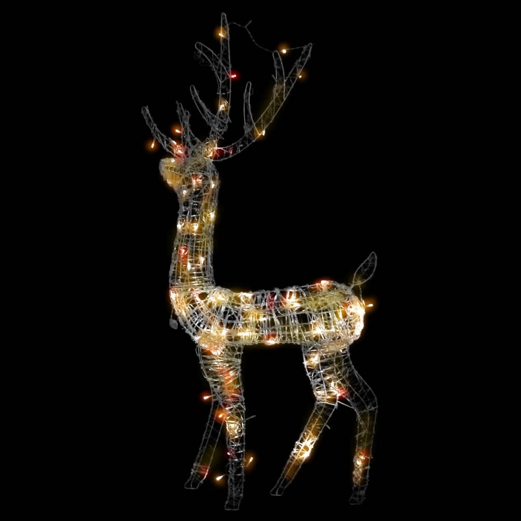 Acrylic Reindeer Christmas Decoration 140 LEDs 128 cm Colourful