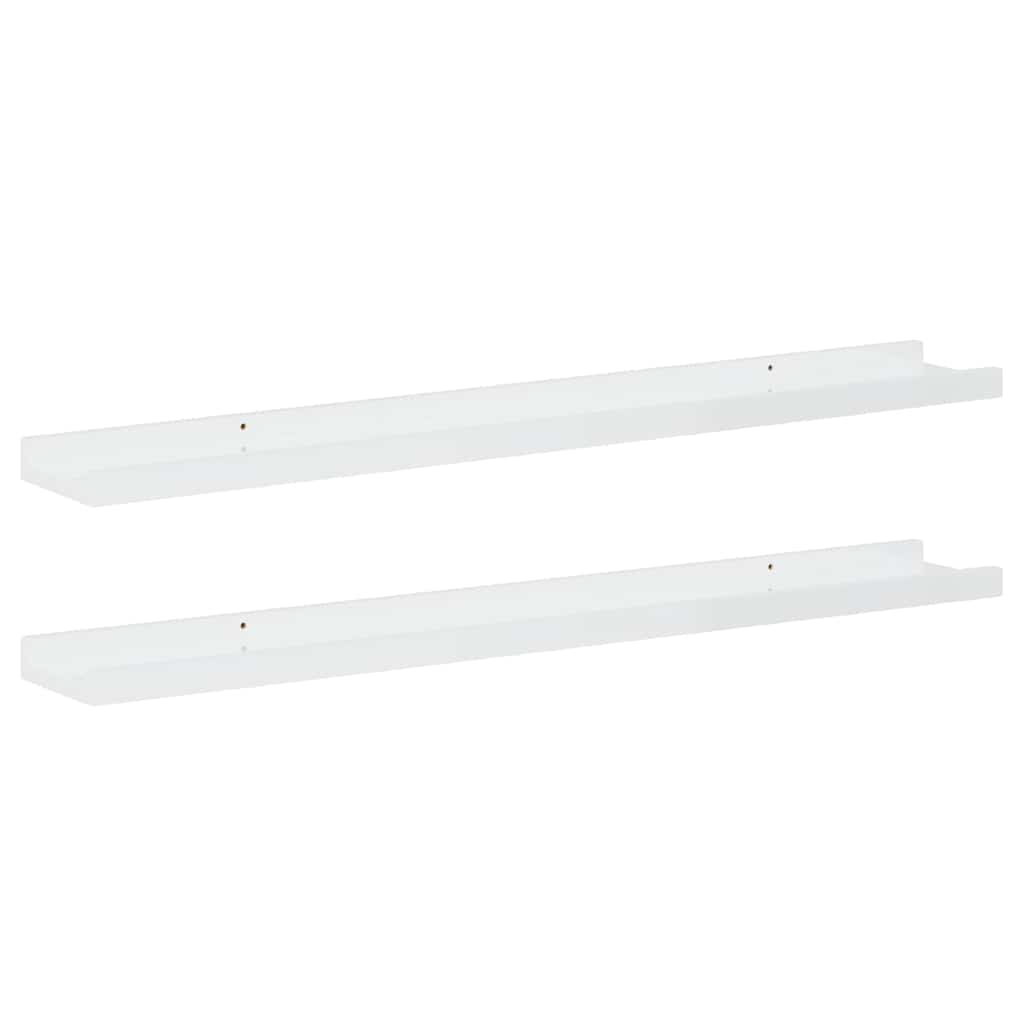 Wall Shelves 2 pcs High Gloss White 80x9x3 cm