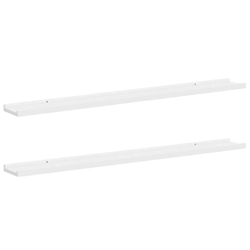 Wall Shelves 2 pcs White 100x9x3 cm