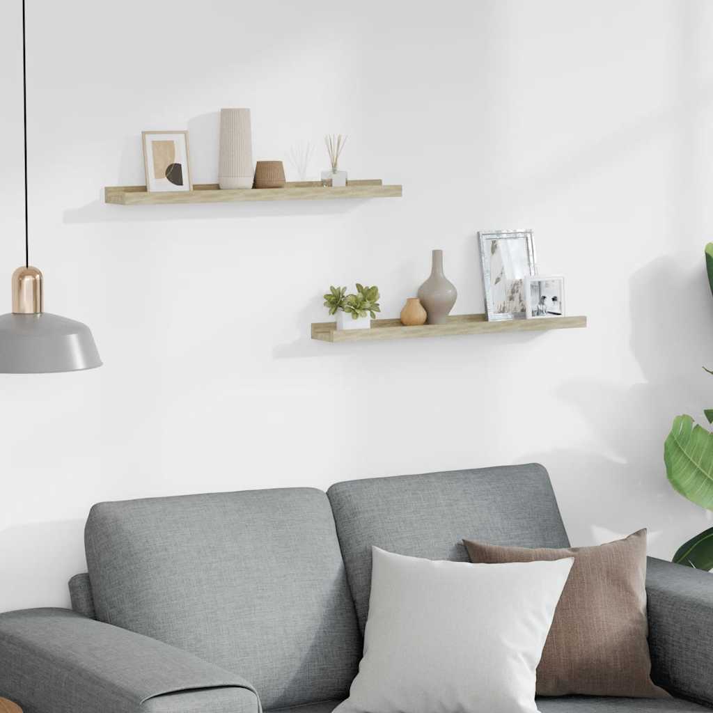 Wall Shelves 2 pcs Sonoma Oak 60x9x3 cm