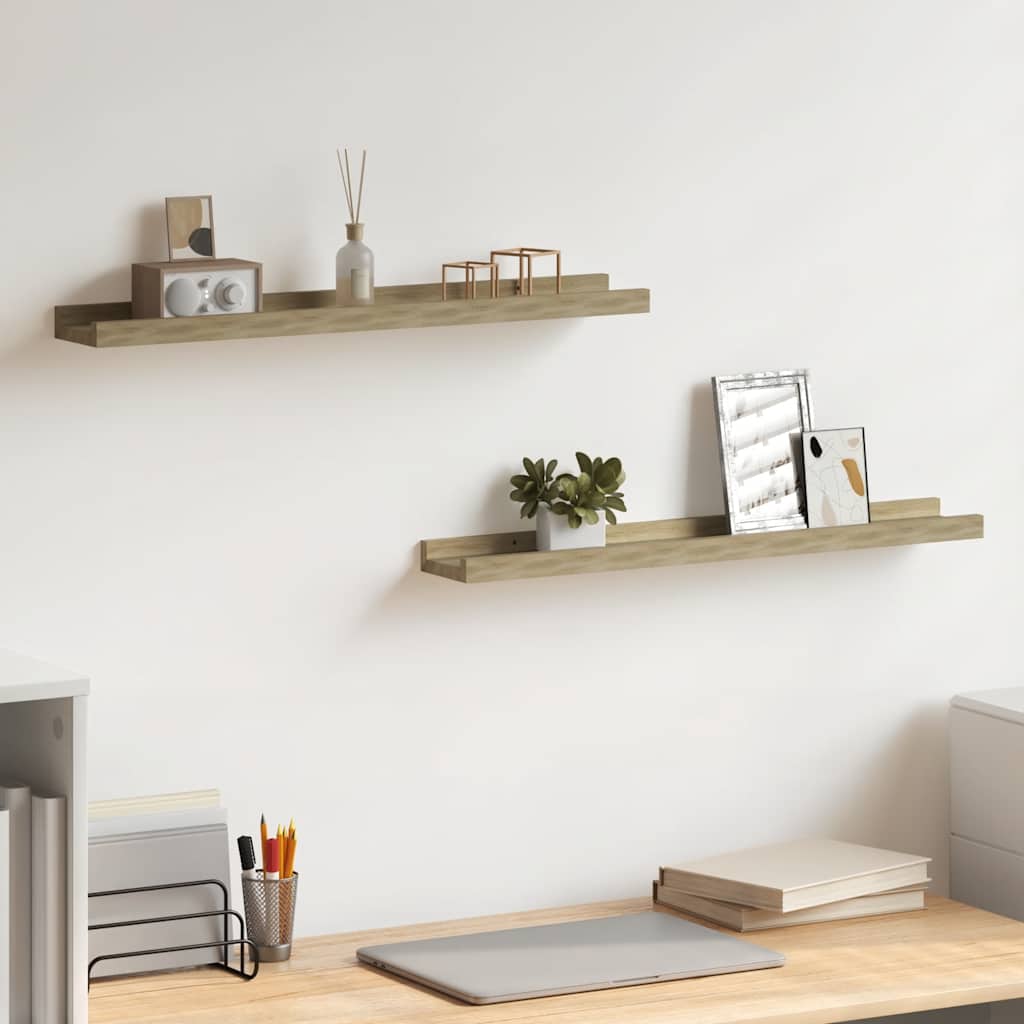 Wall Shelves 2 pcs Sonoma Oak 60x9x3 cm
