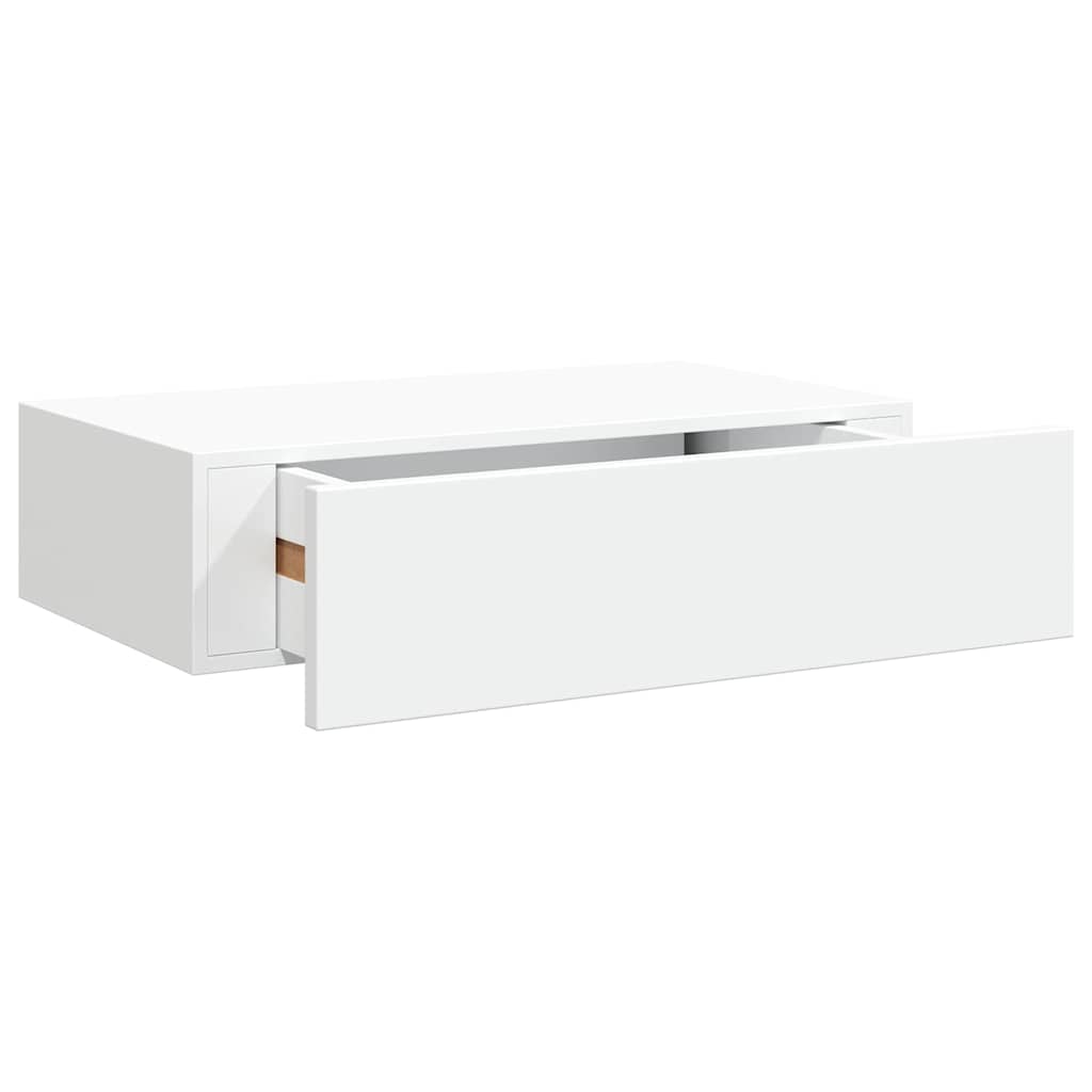 Wall-mounted Drawer Shelf White 40x23.5x10cm MDF