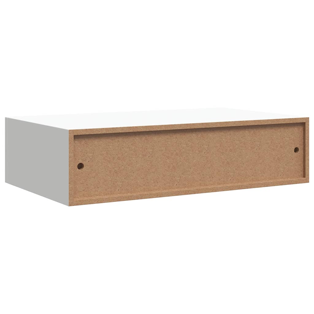 Wall-mounted Drawer Shelves 2 pcs White 40x23.5x10 cm MDF