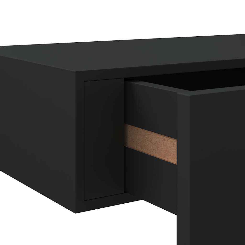 Wall-mounted Drawer Shelf Black 40x23.5x10cm MDF