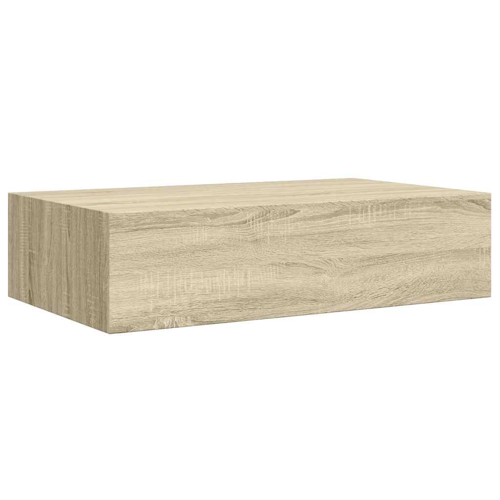 Wall-mounted Drawer Shelves 2 pcs Oak 40x23.5x10cm MDF