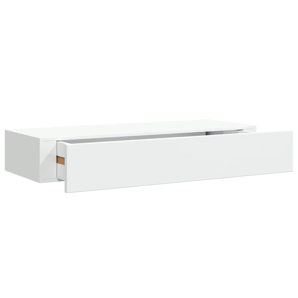 Wall-mounted Drawer Shelf White 60x23.5x10 cm MDF