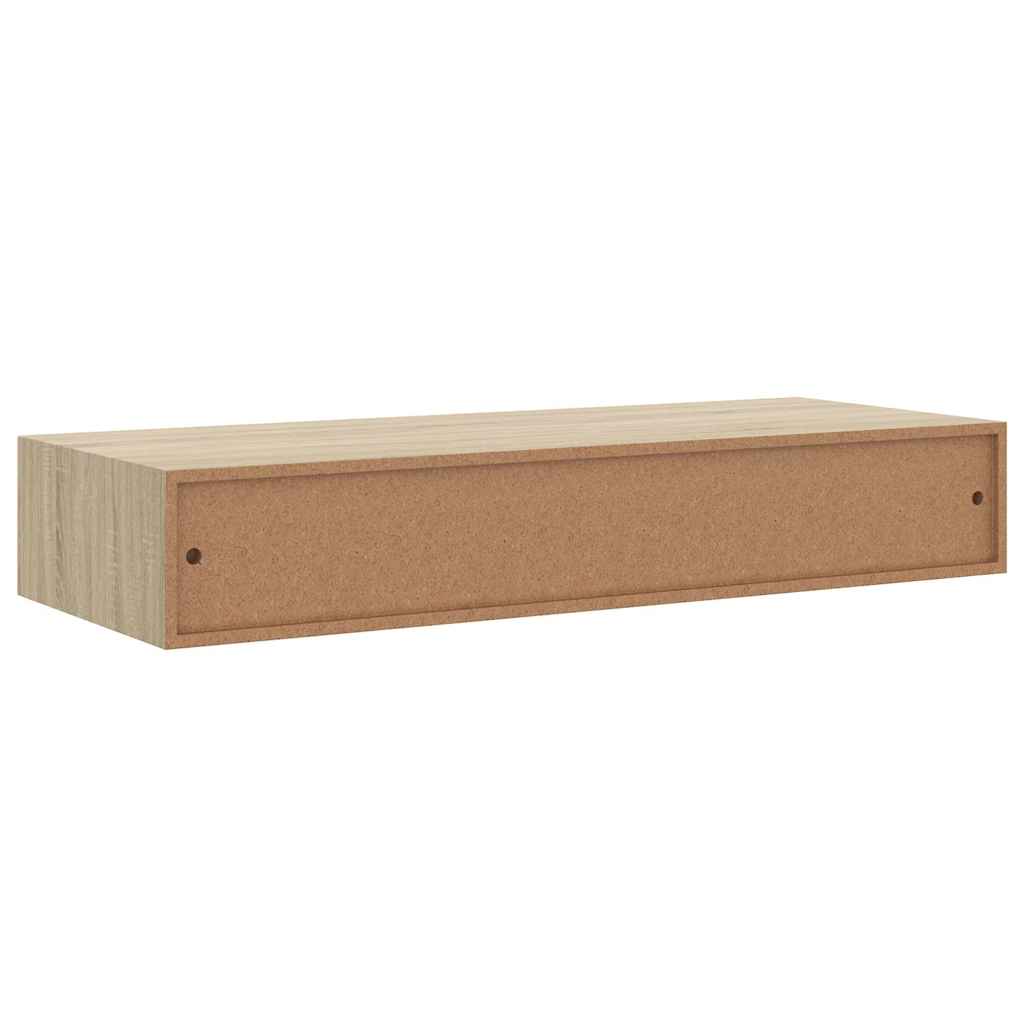 Wall-mounted Drawer Shelf Oak 60x23.5x10cm MDF
