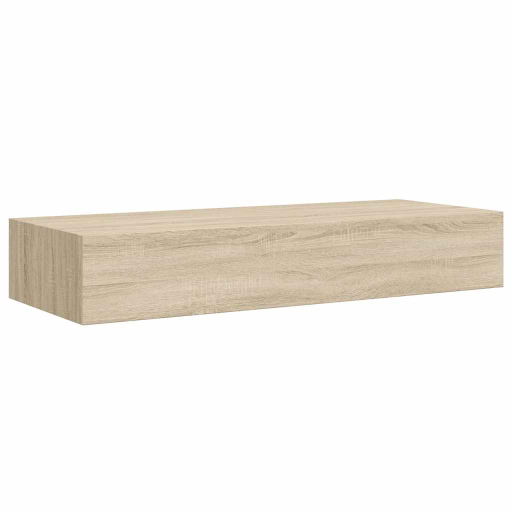 Wall-mounted Drawer Shelves 2 pcs Oak 60x23.5x10cm MDF