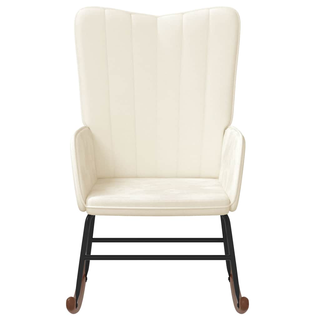 Rocking Chair Cream White Velvet