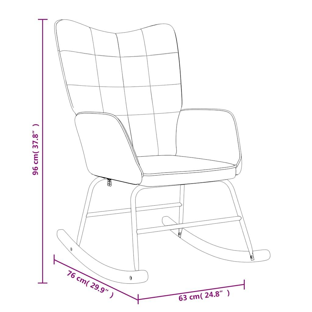 Rocking Chair with a Stool Cream Fabric