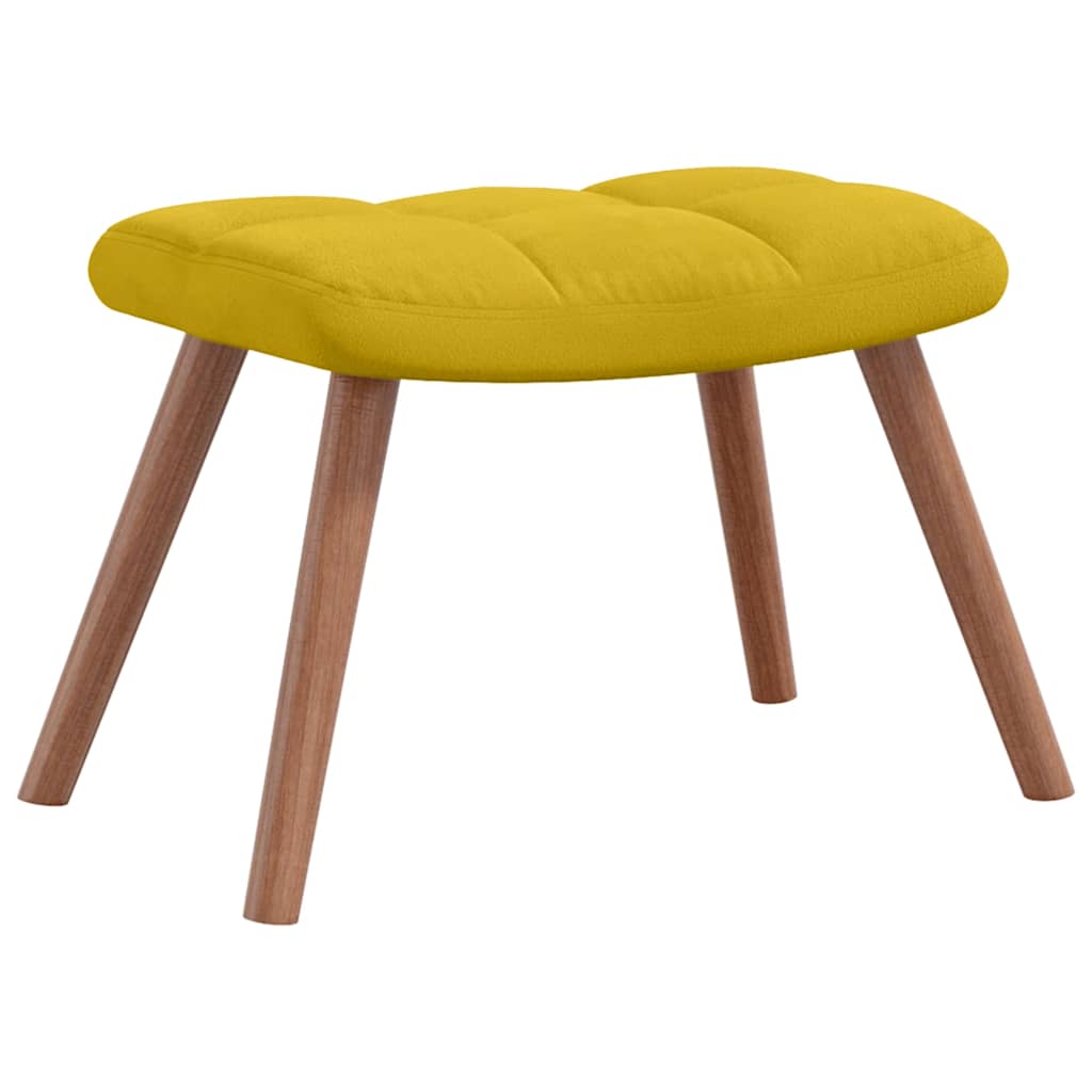 Relaxing Chair with a Stool Mustard Yellow Velvet