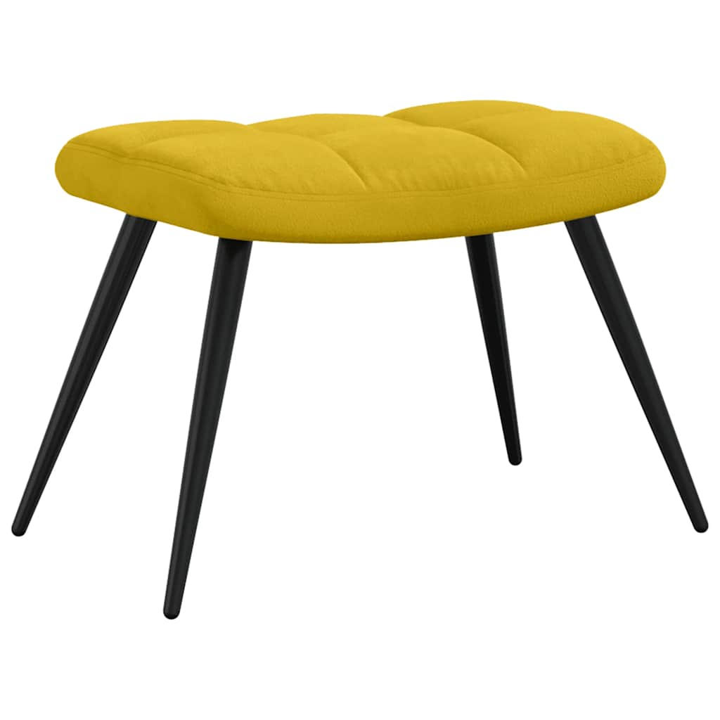 Relaxing Chair with a Stool Mustard Yellow Velvet