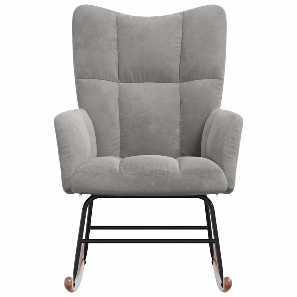 Rocking Chair Light Grey Velvet