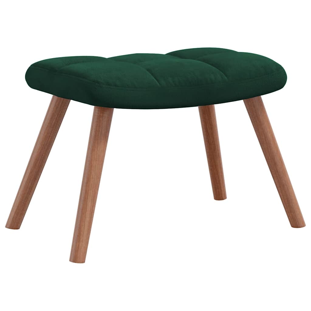 Rocking Chair with a Stool Dark Green Velvet