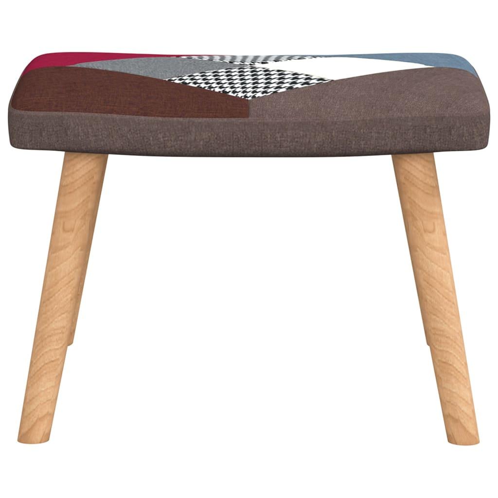 Relaxing Chair with a Stool Patchwork Fabric