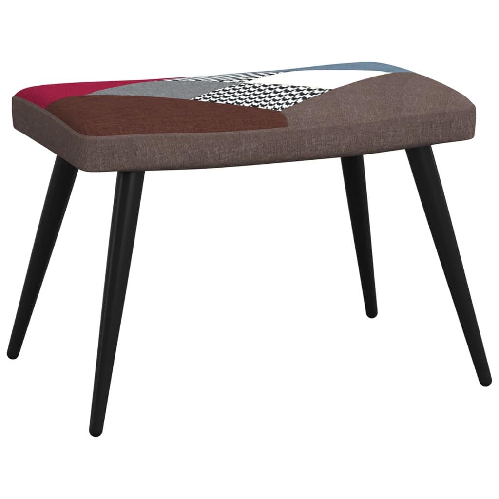 Relaxing Chair with a Stool Patchwork Fabric